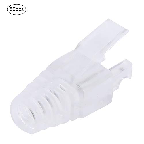 ASHATA Cat 6 RJ45 Stecker, 50 STÜCKE CAT6 RJ45 Ethernet Netzwerkkabel Zugentlastung Stiefel Kabelstecker Abdeckung von ASHATA