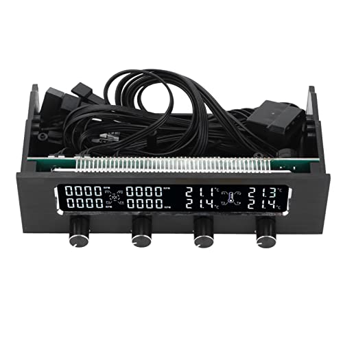 ASHATA Computer-Lüfter-Controller,PC-Lüfter-Lüfter-CPU-Temperaturregler mit LCD-Display-Temperaturanzeige,Einstellbare Geschwindigkeit,mit Schrauben-Aufkleber für Grafik-CPU-Kühlung von ASHATA