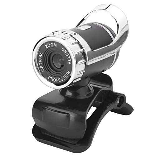 ASHATA Computer USB-Webcam, Webcam Integrierte Schallabsorbierende Mikrofon-USB-Kamera Zum Unterrichten von Konferenz-Live-Streaming für XP/Win2003/Win7/Win8/10 (Silber) von ASHATA