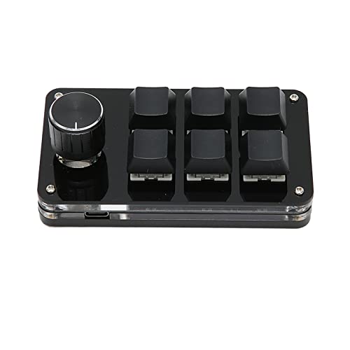ASHATA DIY Programmierbare 6-Tasten-Einhand-mechanische Tastatur, Keypad Gaming 6-Tasten-voll Einstellbare, Kabelgebundene Plug-and-Play-programmierbare Tastatur für Gaming Office (Schwarz) von ASHATA