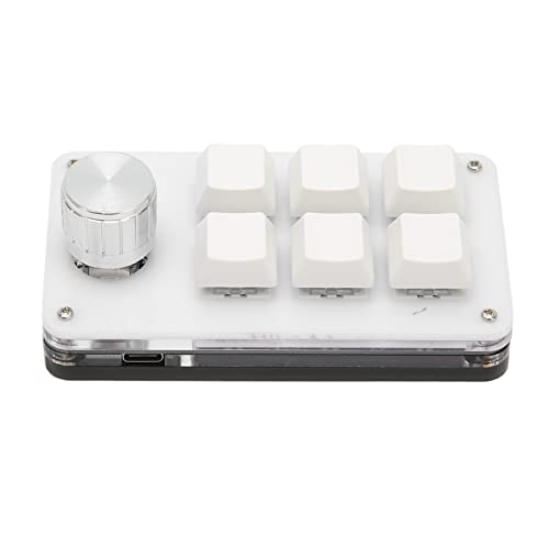 ASHATA DIY Programmierbare 6-Tasten-Einhand-mechanische Tastatur, Keypad Gaming 6-Tasten-voll Einstellbare, Kabelgebundene Plug-and-Play-programmierbare Tastatur für Gaming Office (Weiss) von ASHATA