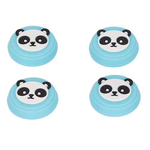 ASHATA Daumengriff, 4 Stück Switch Joystick Caps Daumengriff für Joycon Controller Cute Panda Ersatz-Silikon-Daumengriffkappen für Ps5 Controller für Xbox, Spielzubehör(Blau) von ASHATA