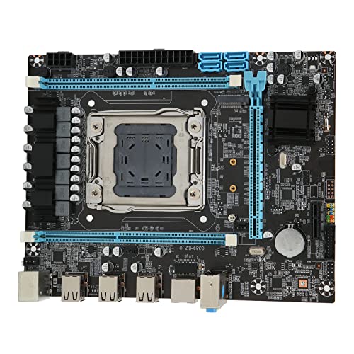 ASHATA Desktop Computer Motherboard, Desktop PC Motherboard, DDR3 Mainboard mit Dual Channel, NVME PCIE M.2 SSD, Gigabit NIC, für Intel E5 V1 V2 von ASHATA