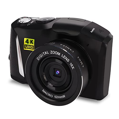 ASHATA Digitale 4K-Spiegelreflexkamera mit 16-fachem Digitalzoom, 3,2-Zoll-Bildschirm, 48-Megapixel-Ultra-HD-Kamera mit 8 Szenenmodi, Videokamera-Vlogging-Kamera von ASHATA