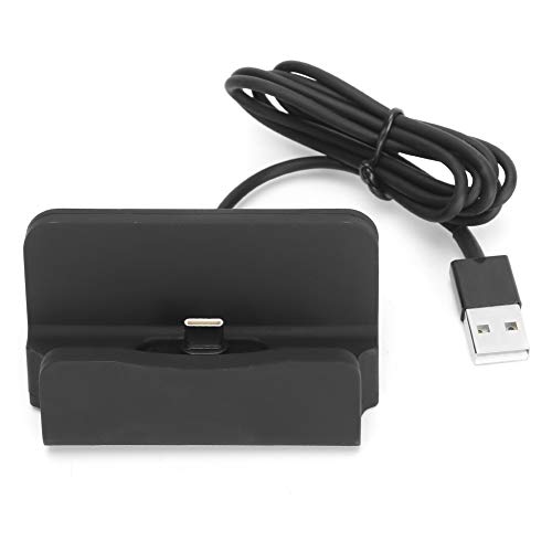 ASHATA-Dockingstation für Mobiltelefone, Micro-USB-Desktop-Dockingstation Halter Typ C Ladegerät für Mobiltelefone, für Samsung/Huawei P9/P20pro/Mate10/Eclipse/Mission/J3V/Moto(Schwarz) von ASHATA