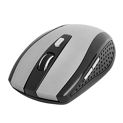 ASHATA Drahtlose Maus, 1600 DPI 2.4G Drahtlose Ergonomische Maus, Tragbare Stille Schnurlose Optische Mäuse für Laptop-PC-Spiele Im Büro (Silber) von ASHATA