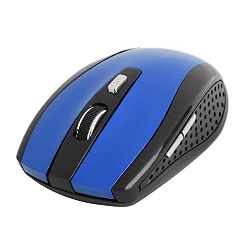ASHATA Drahtlose Maus 1600 DPI 2.4G Drahtlose Ergonomische Maus Tragbare Stille Schnurlose Optische Mäuse für Laptop-PC-Spiele Im Büro (Blau) von ASHATA