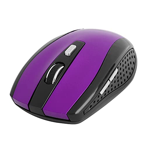 ASHATA Drahtlose Maus 1600 DPI 2.4G Drahtlose Ergonomische Maus Tragbare Stille Schnurlose Optische Mäuse für Laptop-PC-Spiele Im Büro (Lila) von ASHATA