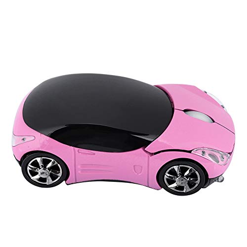 ASHATA Drahtlose Sportwagen-Maus, 2,4 G Drahtlose Maus Optische Maus 1600DPI, USB-Empfänger 10 Meter Reichweite 2,4 GHz Drahtlose Maus 1600DPI für ME/PC/Tablet Gaming Office (Rosa) von ASHATA