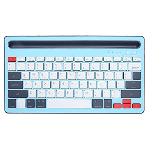 ASHATA Drahtlose -Tastatur, Wiederaufladbare, Ultradünne und Kompakte Tastatur, Ergonomische Silent-Keys-Tablet-Tastatur für Telefone (Himmelblau) von ASHATA
