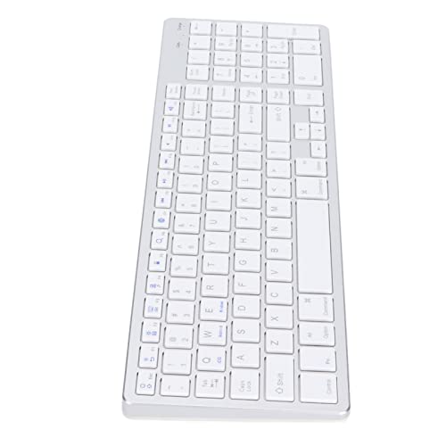 ASHATA Drahtlose Tastatur,Kompakte -Funktastatur,Wiederaufladbare Tragbare Drahtlose Tastatur für Office-Tablet-Handys,Unterstützung für IOS///OS von ASHATA