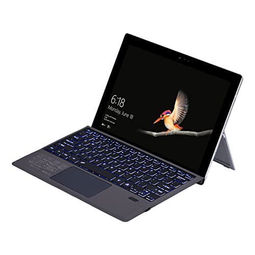 ASHATA Drahtlose Tastatur für Microsoft Surface Pro 7 Plus, für Surface Pro 7 6 5 4 3, Wiederaufladbare USB C Tastatur mit 7 Farben und LED Hintergrundbeleuchtung, für Tablet von ASHATA