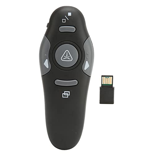 ASHATA Drahtloser USB-Präsentation Klicker, Drahtloser Presenter Remote PPT Clicker, 15m Fernbedienung Abstand Ergonomischer Tragbarer Remote Clicker für Schulbüro von ASHATA