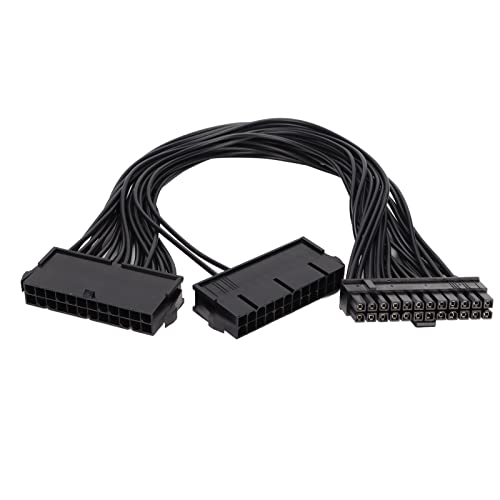 ASHATA Dual PSU 24-Pin Netzteil Adapter ATX Motherboard Konverterkabel Dual Netzteil Adapter von ASHATA