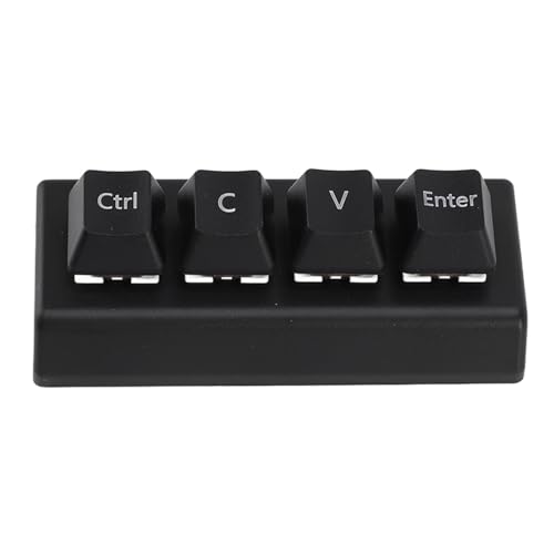 ASHATA Einhändige Mechanische Tastatur, mechanische Gaming Tastatur, 4 Tasten, Programmierbarer Roter Schalter, USB Kabelverbindung, für DOS für Win fürfür OS X für (Black) von ASHATA