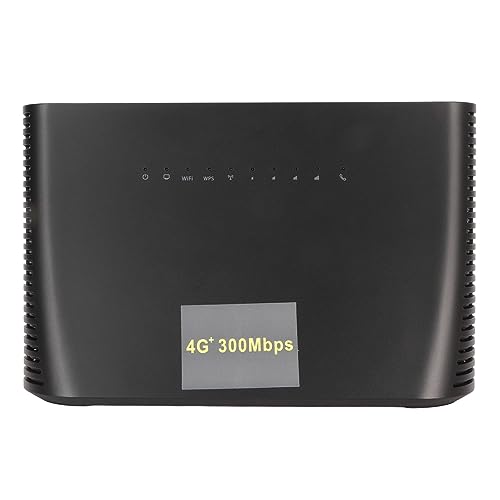 ASHATA Entsperrter 4G-LTE-Modemrouter mit SIM-Kartensteckplatz, 300 Mbit/s WLAN-LAN-WAN-Sprachtelefonanschluss, 4G-LTE-CAT4-Router Unterstützt Bis zu 32 WLAN-Benutzer, Unterstützt (EU) von ASHATA