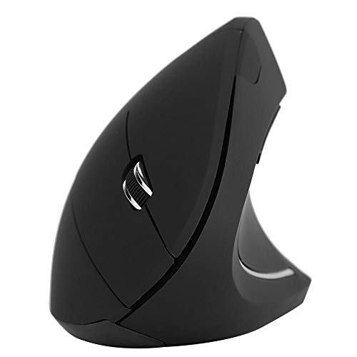 ASHATA Ergonomische Optische Maus, 2.4G Wireless Funkmaus Optische Vertikale kabellose Maus Vertical Mouse,Tragbar Optische Maus Einstellbar 800/1200/1600 DPI,für PC Laptop Notebook usw.(Schwarz) von ASHATA