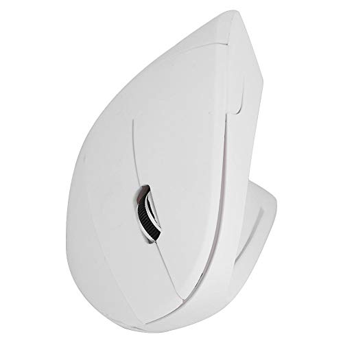 ASHATA Ergonomische Optische Maus, 2.4G Wireless Funkmaus Optische Vertikale kabellose Maus Vertical Mouse,Tragbar Optische Maus Einstellbar 800/1200/1600 DPI,für PC Laptop Notebook usw.(Weiß) von ASHATA