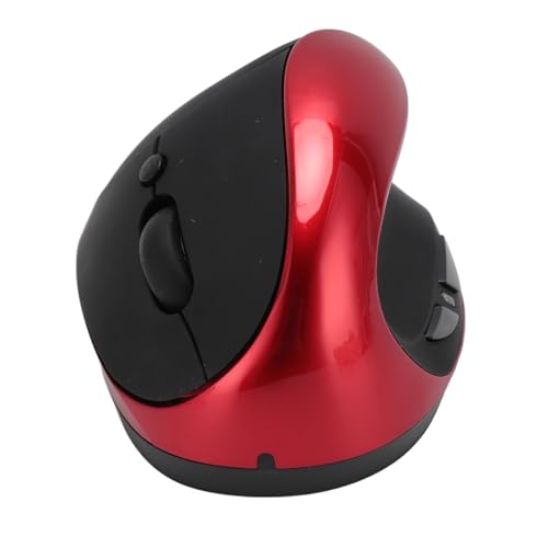 ASHATA Ergonomische Rechtshändermaus, Einstellbare DPI, 2,4 G Kabellose Vertikale Maus für PC, Laptop, Tablet mit USB-Konnektivität (Rot) von ASHATA