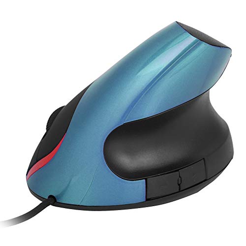 ASHATA Ergonomische Vertikale Maus, Vertikale Maus Vertical Ergonomic Optical Mouse,Tragbar USB Kabelgebundene Optische Vertikalmaus 3200 DPI 6 Tasten,für PC/Laptop Notebook usw.(Blau) von ASHATA