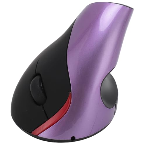 ASHATA Ergonomische Wiederaufladbare Kabellose Maus mit Einstellbaren DPI-Stufen für PC, Laptops, Tablet (Purple) von ASHATA