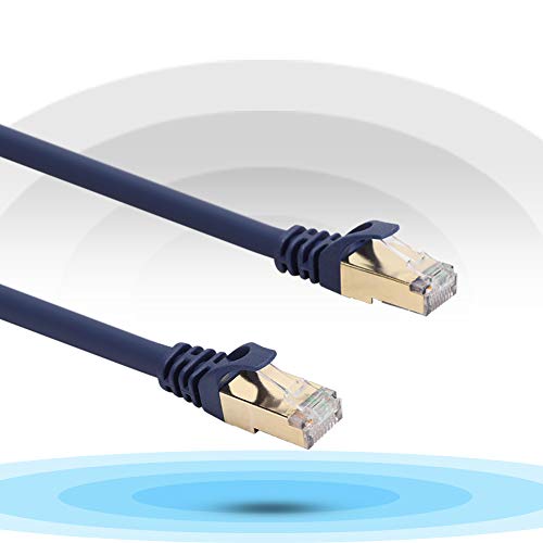 ASHATA Ethernet-Kabel, Hochgeschwindigkeitskabel Cat 8 mit 40 Gbit/s 2000 MHz Hochgeschwindigkeits-Internetkabel mit RJ45-Anschluss für Modem, Router, Switch, Laptop, Film (#5) von ASHATA