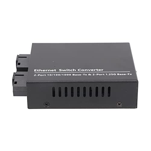 ASHATA Ethernet-Switch-Konverter, 1,25-Gbit/s-Glasfaser-Ethernet-Transceiver, Ethernet-Singlemode-Glasfaser-SC-Anschluss, RJ-45-Port-Ethernet-Medienkonverter von ASHATA