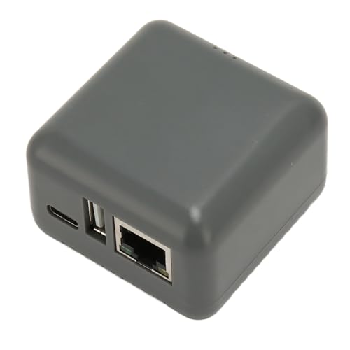 ASHATA Ethernet-zu-Netzwerk-Druckserver, Netzwerk-USB-2.0-Druckerserver, RJ45-Netzwerkanschluss, Mehrbenutzerfreigabe, LAN-Druckserver-Adapter für Windows für Android (EU-Stecker) von ASHATA