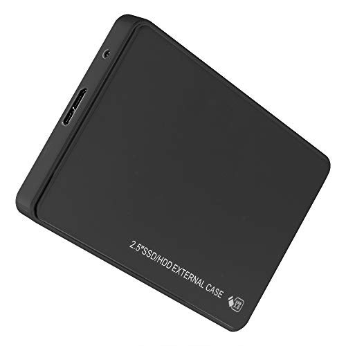 ASHATA Externe Festplatte, USB C-Festplattengehäuse 2,5-Zoll-Gehäuse für Externe Mobile Festplatten ABS 5-Gbit/s-Übertragungs-HDD-Box USB3.0, für WINDOWS7/XP/Vista (Black) von ASHATA