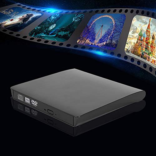 ASHATA Externer DVD-Brenner, New Brushed DVD-Brenner USB3.0 Mobiles Optisches Laufwerk, Desktop-Notebook Externes Optisches Laufwerk DVD-CD-Brenner mit Rutschfester Matte für von ASHATA