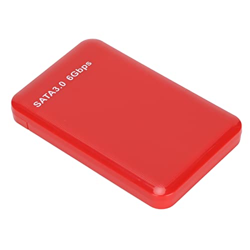 ASHATA Externes 2,5-Zoll-Festplattengehäuse, Festplattengehäuse USB 3.0 auf, Unterstützt HDD-SSD der -Serie, mit LED-Anzeigen, Plug-and-Play, für Vista, für, für OS X (Rot) von ASHATA