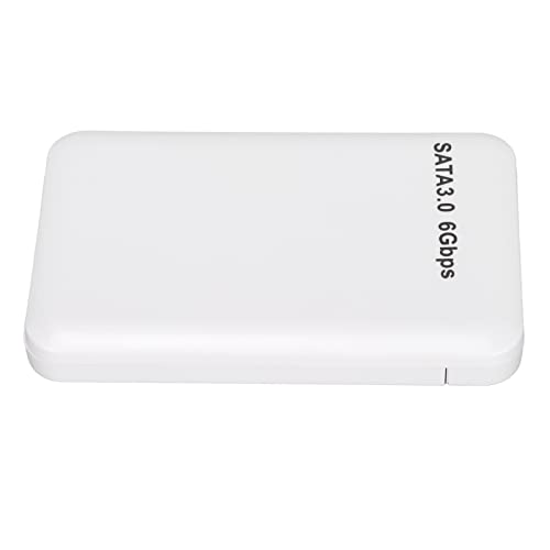 ASHATA Externes 2,5-Zoll-Festplattengehäuse, Festplattengehäuse USB 3.0 auf, Unterstützt HDD-SSD der -Serie, mit LED-Anzeigen, Plug-and-Play, für Vista, für, für OS X (Weiß) von ASHATA