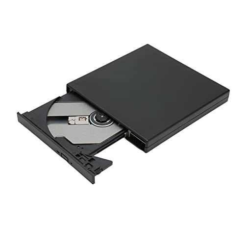 ASHATA Externes CD-Laufwerk, Tragbarer USB 2.0-DVD-Player, CD-Rewriter-Brenner mit Stoßfestigkeit, Geräuscharm, für Laptop, PC, für Windows, für Vista, für OS von ASHATA