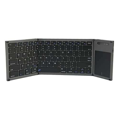 Faltbare Bluetooth-Tastatur, Tragbare Bluetooth-Tastatur, Faltbare Reisetastatur für Mehrere Geräte mit Touchpad für OS X für Android für von ASHATA