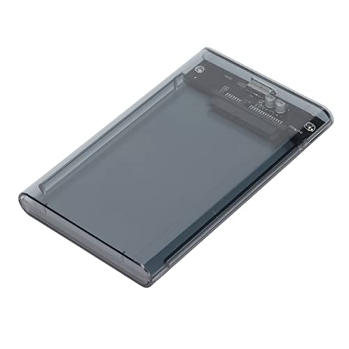 ASHATA Festplattengehäuse USB3.0 Festplattengehäuse, Tragbares Durchsichtiges Festplattengehäuse Geeignet für 2,5 Zoll 7/9,5 Mm -Schnittstelle HDD/SSD-Festplattengehäuse (Transparentes von ASHATA