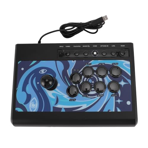 ASHATA Fight Stick Joystick für PS3 für Switch für Switch Lite PC, Fighting Stick mit USB Anschluss, Multifunktionstasten Game Fighting Joystick Turbo Sound Funktion, 8 Große Tasten von ASHATA