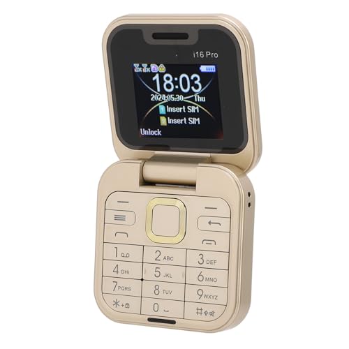 ASHATA Flip-Handy, 2G Faltbares Handy, Winziges Telefon, Unterstützt FM-Radio, Magic Voice, Blacklist, Kurzwahl-Vibration, 32 MB RAM, 2 SIM-Kartensteckplätze, LED-Taschenlampe, Einfach von ASHATA