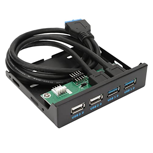 ASHATA Front Panel USB 3.0 Hub 4 Ports, 3,5 Zoll Interner USB Hub mit USB3.0 USB2.0, PC Interner Combo Halterungsadapter, für Computergehäuse Desktop 3,5 Zoll Diskettenschacht von ASHATA