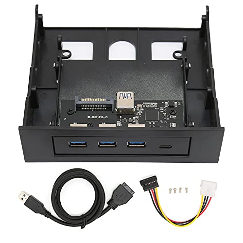 ASHATA Frontpanel-USB-Hub,USB-Frontpanel-Adapter,3,5 Zoll 5,25 Zoll USB1.1 USB2.0 Hot-Swap-PC-Erweiterungsplatine,USB 3.0-Frontplatte,für Desktop-Computergehäuse von ASHATA