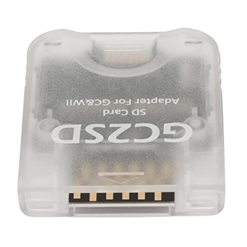 ASHATA GC2SD-Kartenleser Plug-and-Play, Tragbarer Professioneller Spielkonsolen-Mikrospeicherkartenadapter für Wii für GC, Unterstützt Maximalen Speicher von 512 GB Speicherkarten(Transparent) von ASHATA