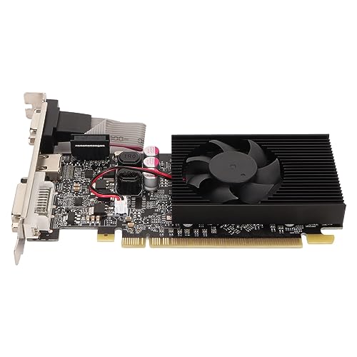 ASHATA GT210 1G DDR3 64 Bit Grafikkarte, Grafikkarte PCI Express 2.0 X 16 Lüfter für DirectX10.1 Spielgrafikkarte, Unterstützt DVI VGA fürSchnittstelle von ASHATA