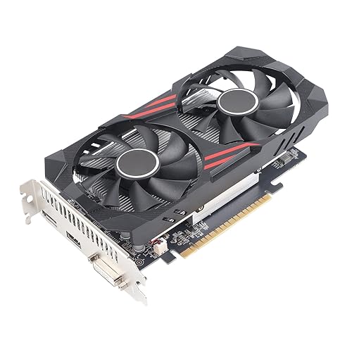 ASHATA Gaming Grafikkarte 4 GB GDDR5, 128 Bit, PCI Express 3.0, Dual Lüfter, Desktop Grafikkarte für Computer, mit, HD Multimedia Schnittstelle, DVI von ASHATA