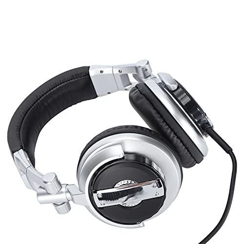 ASHATA Gaming-Headset, PC-Gaming-Kopfhörer-Headset, HiFi-Drehbarer Faltbarer Studio-Kopfhörer mit 6,5-mm-Audiobuchse für VR-Raumaufnahme PC-Spielkonsole (Silber) von ASHATA