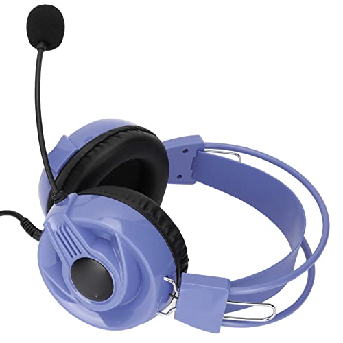 ASHATA Gaming-Headset,Over-Ear-Gaming-Kopfhörer mit Omnidirektionalem Mikrofon,Kabelgebundenes PC-Gaming-Headset RGB-LED-Licht,40-mm-Lautsprecher,360-Grad-Pickup (Lila) von ASHATA