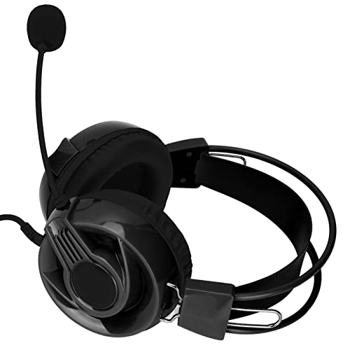 ASHATA Gaming-Headset,Over-Ear-Gaming-Kopfhörer mit Omnidirektionalem Mikrofon,Kabelgebundenes PC-Gaming-Headset RGB-LED-Licht,40-mm-Lautsprecher,360-Grad-Pickup (Schwarz) von ASHATA