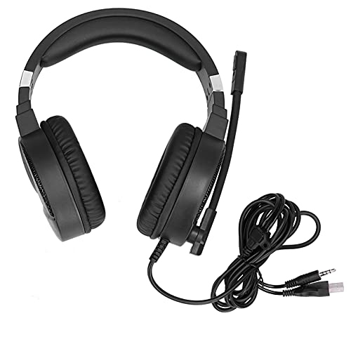 ASHATA Gaming-Kopfhörer, RGB-Gaming-Headset mit Mikrofon, wasserdichte Kabelgebundene Over-Ear-Headset-Kopfhörer für Laptop/Tablet/Handy von ASHATA
