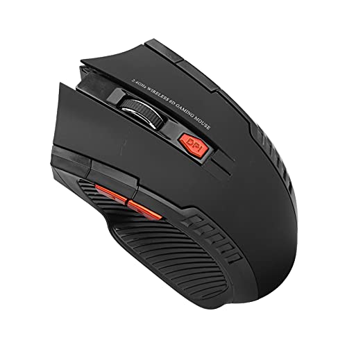 ASHATA Gaming-Maus, Optische 2,4-G-Maus, 3 Stufen Einstellbares Optisches Externes Computergerät mit USB-Empfänger, Bequem zu Halten. (Schwarz) von ASHATA