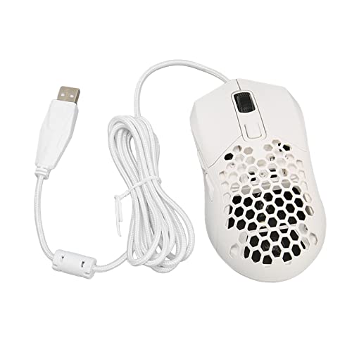 ASHATA Gaming-Maus RGB, Computermaus mit Gehäuse, Hintergrundbeleuchtung, 6 Programmierbare Tasten, 7200 DPI, Leichte, Ergonomische, Kabelgebundene Gaming-Maus für PC (Weiß) von ASHATA