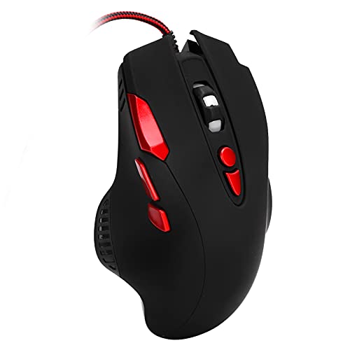 ASHATA Gaming-Maus mit Kabel, Optische USB-Computermäuse mit Atemlicht, 4 Einstellbare DPI Bis zu 6400 DPI, Ergonomische Gamer-Laptop-PC-Maus, 8 Tasten, für Desktop-PC-Laptop (G550 von ASHATA