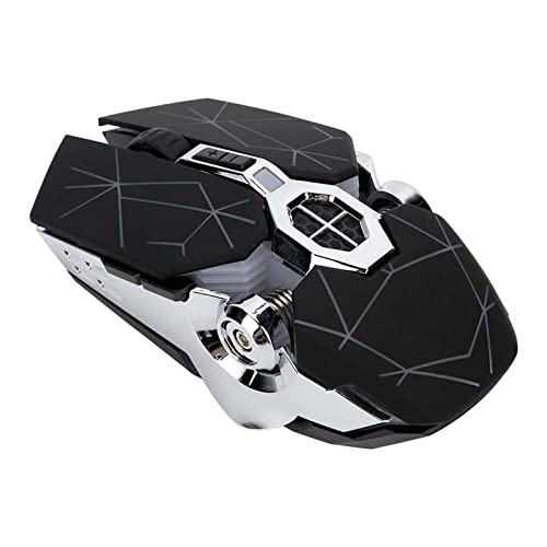 ASHATA Gaming Mouse, kabellose wiederaufladbare Gaming Mouse Mute Wassergekühlte leuchtende mechanische Maus, für Notebook PC Laptop Computer Windows/Android Tablet/Microsoft(Stern Schwarz) von ASHATA